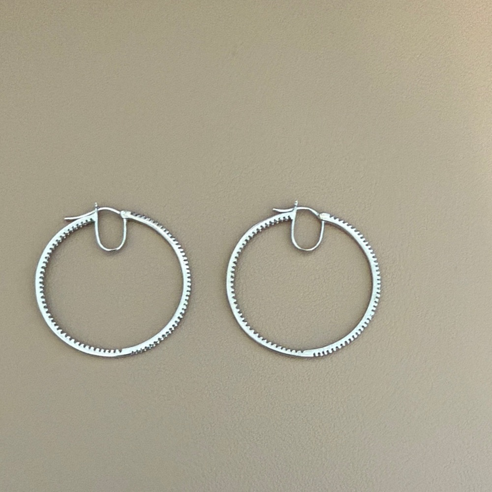 White gold and diamond hoops
